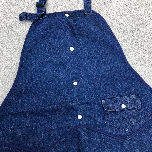 Denim Jean Apron Work Crafting Kitchen Blue 100% Cotton One Size Womens - Picture 4 of 6
